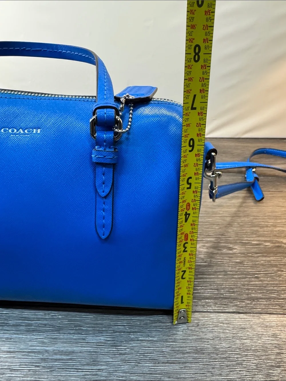 Coach Electric Blue Leather Satchel with Removable Strap
